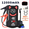 Image of 5-In-1 Multifunctional Air Pump Jump Starter with Air Compressor 3000A Peak/150Psi Battery Jump Starter Digital Tire Inflator