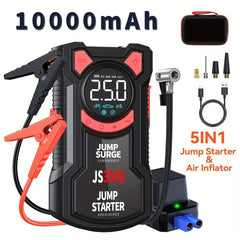 5-In-1 Multifunctional Air Pump Jump Starter with Air Compressor 3000A Peak/150Psi Battery Jump Starter Digital Tire Inflator