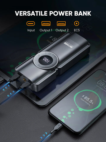 Buture 4-in-1 Portable Jump Starter & Air Compressor - 1150PSI, 20000mAh Power Bank, 2500A Starter, 15V Tire Inflator