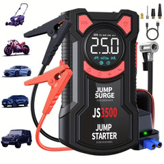 5-In-1 Multifunctional Air Pump Jump Starter with Air Compressor 3000A Peak/150Psi Battery Jump Starter Digital Tire Inflator