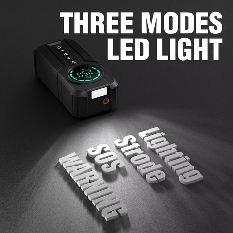 Car Jump Starter Air Pump 150PSI Air Compressor 2000A Jump Starter Power Bank Lighting Battery Starters Auto Tyre Inflator